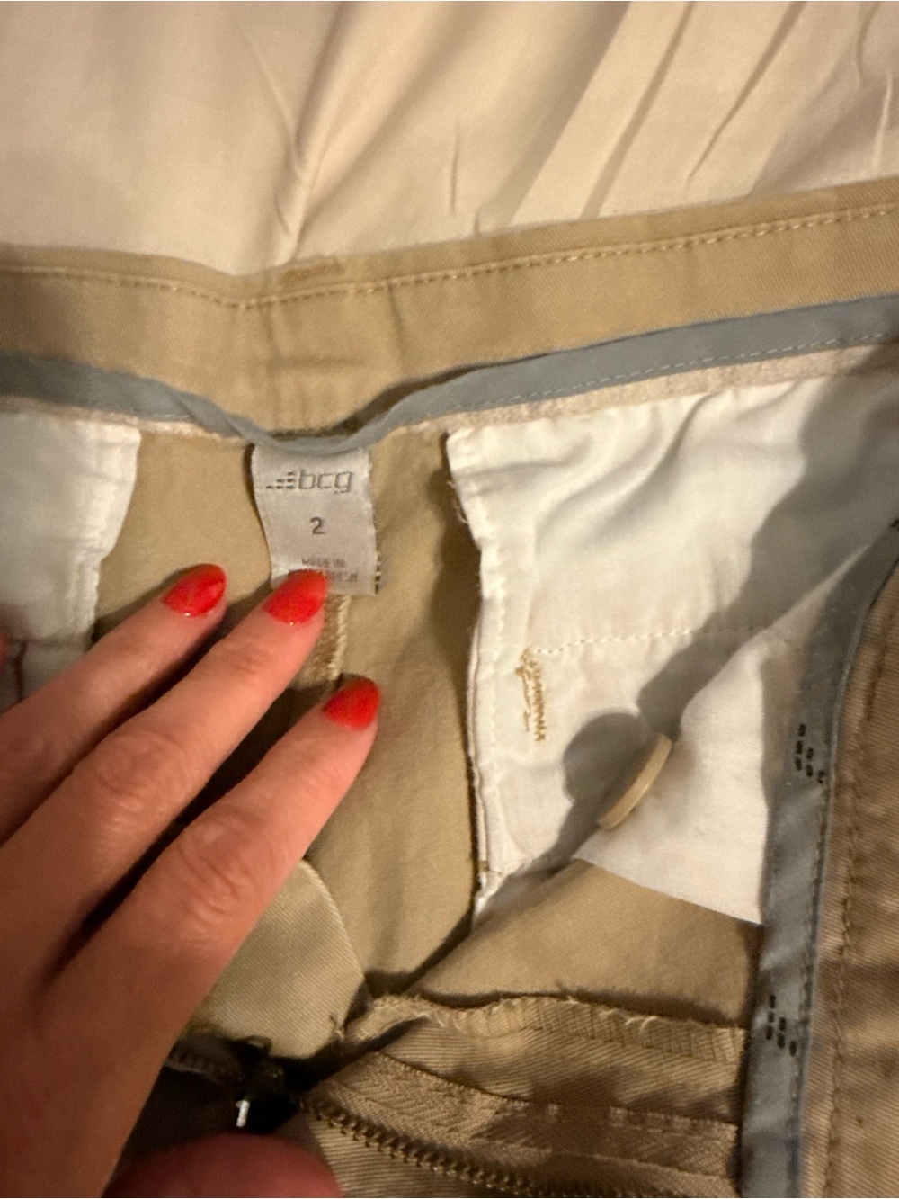 2 Pairs bcg Pink and Tan Women's Chino Shorts - Picture 5 of 9